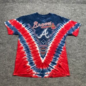 Liquid Blue Atlanta Braves Tie Dye T-Shirt Mens XL MLB Red White Blue Graphic